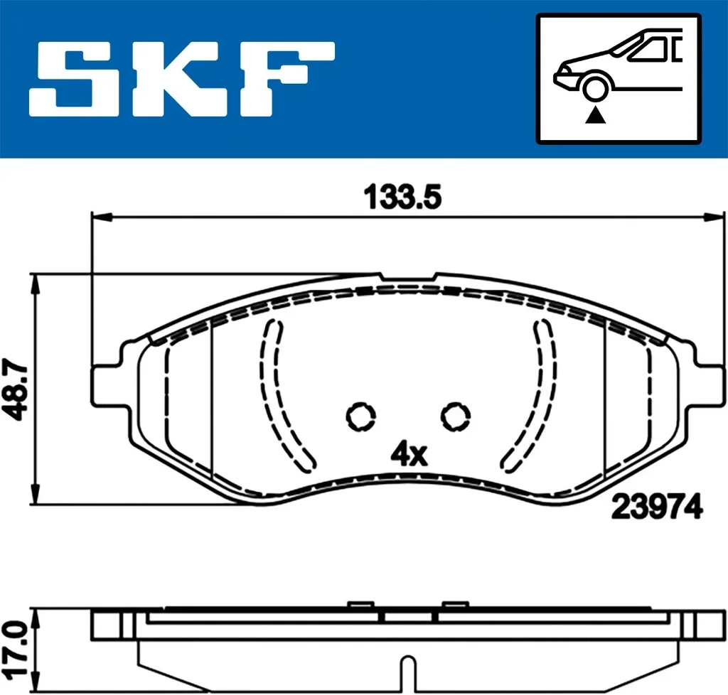 VKBP 80475 SKF Комплект тормозных колодок, дисковый тормоз (фото 1)