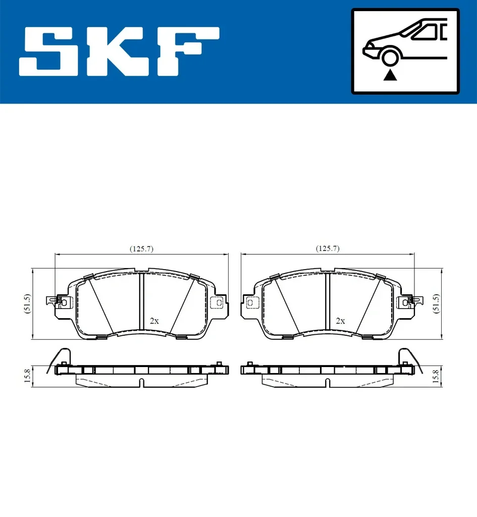 VKBP 80478 A SKF Комплект тормозных колодок, дисковый тормоз (фото 1)