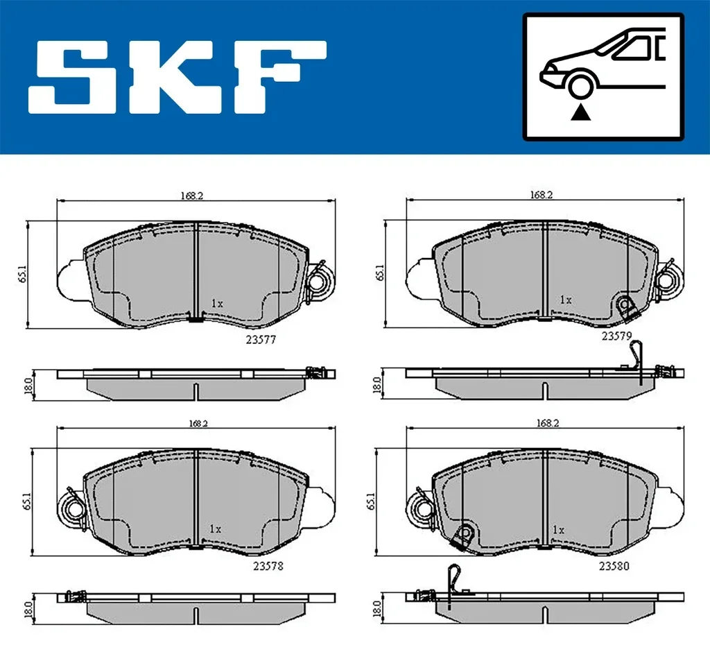 VKBP 80489 A SKF Комплект тормозных колодок, дисковый тормоз (фото 1)