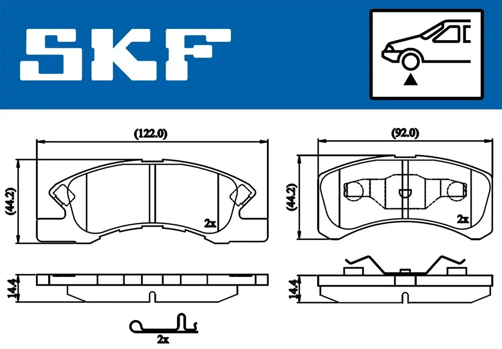 VKBP 80490 A SKF Комплект тормозных колодок, дисковый тормоз (фото 1)