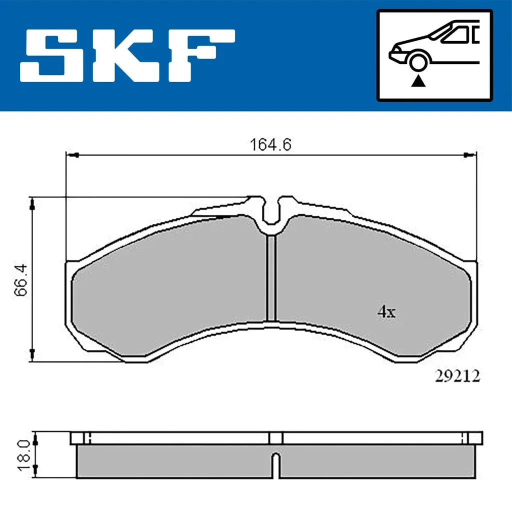 VKBP 80507 SKF Комплект тормозных колодок, дисковый тормоз (фото 1)