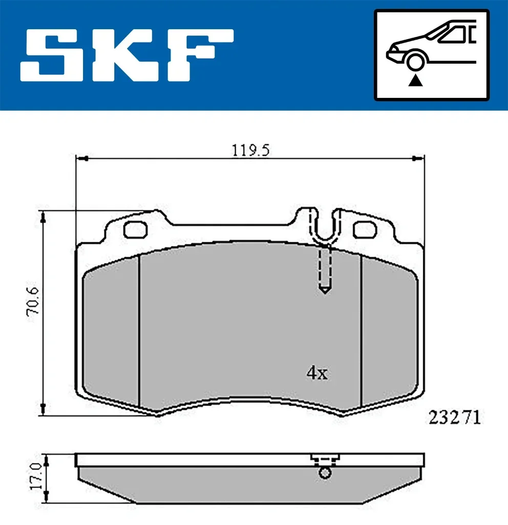 VKBP 80513 SKF Комплект тормозных колодок, дисковый тормоз (фото 1)