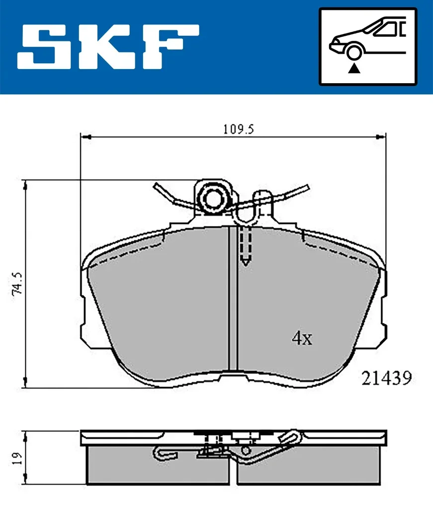 VKBP 80516 SKF Комплект тормозных колодок, дисковый тормоз (фото 1)