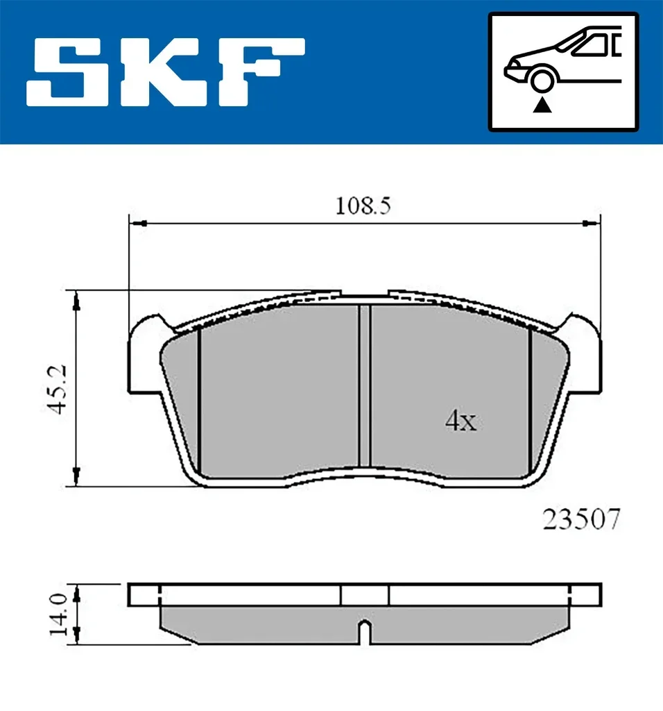 VKBP 80542 SKF Комплект тормозных колодок, дисковый тормоз (фото 1)