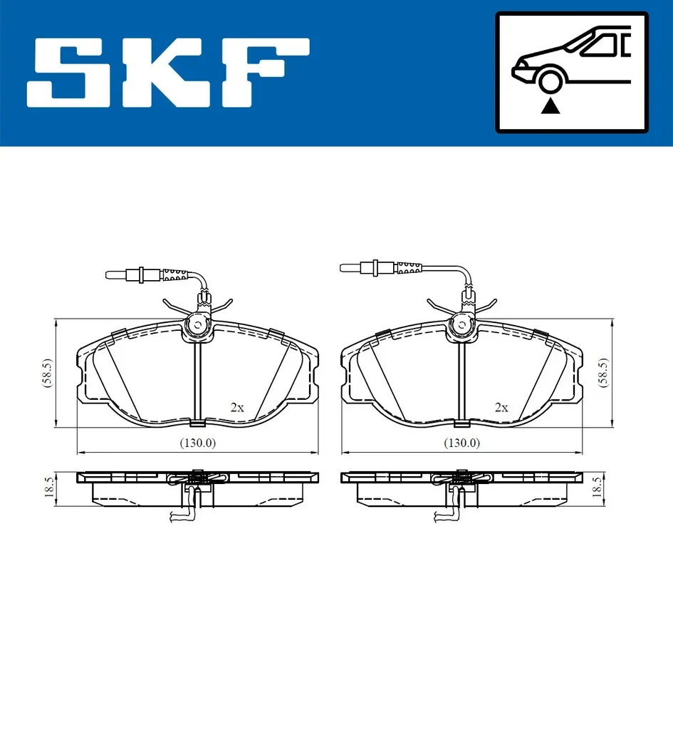 VKBP 80543 E SKF Комплект тормозных колодок, дисковый тормоз (фото 1)