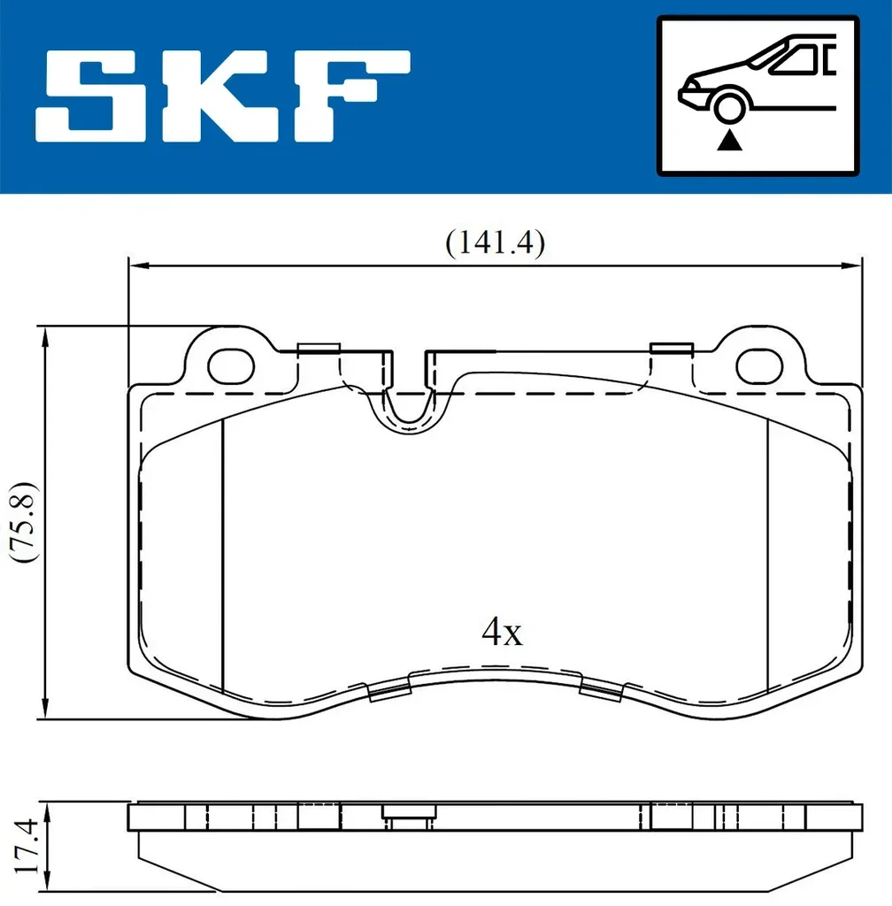 VKBP 80549 SKF Комплект тормозных колодок, дисковый тормоз (фото 1)