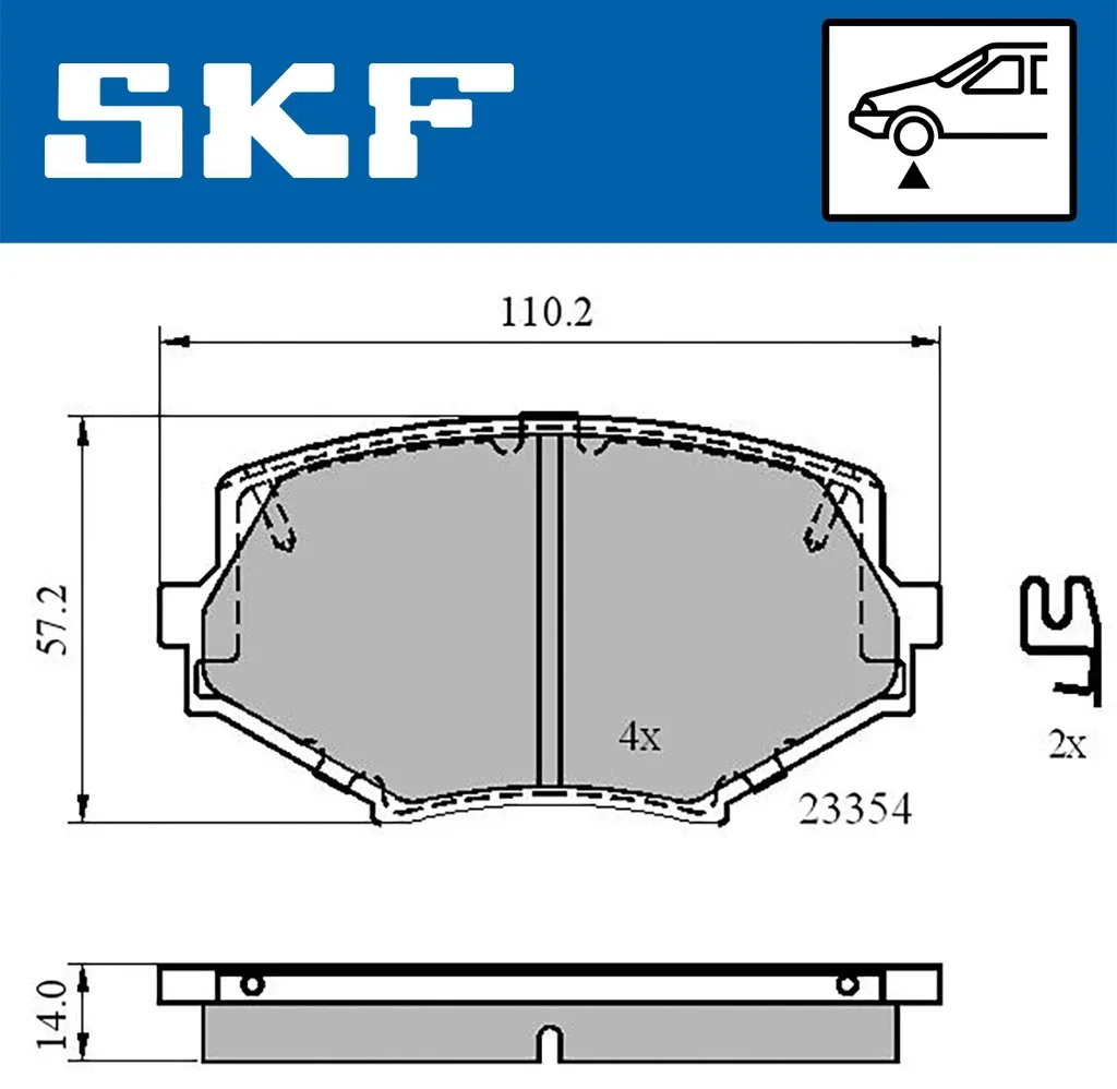 VKBP 80564 A SKF Комплект тормозных колодок, дисковый тормоз (фото 1)