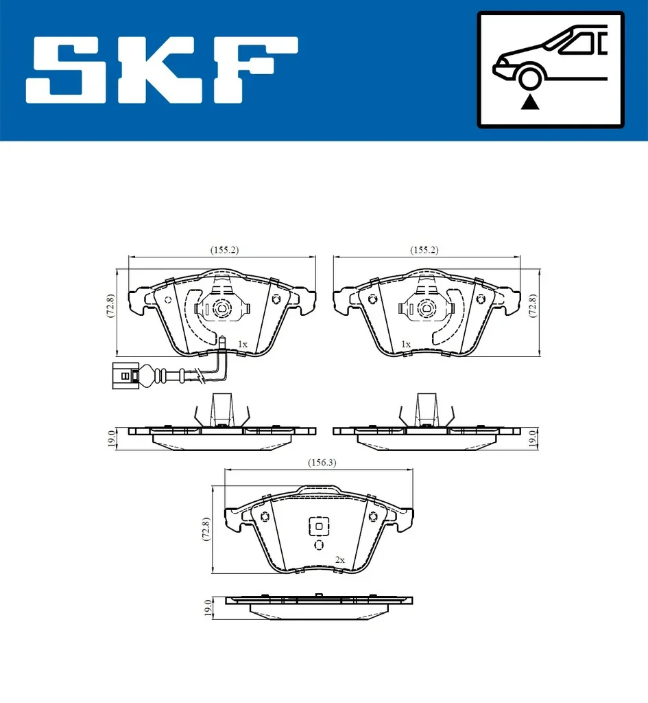 VKBP 80586 E SKF Комплект тормозных колодок, дисковый тормоз (фото 1)