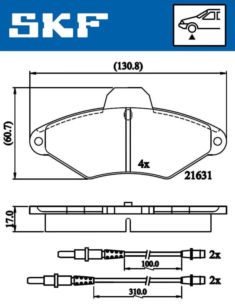 VKBP 80601 E SKF Комплект тормозных колодок, дисковый тормоз (фото 1)