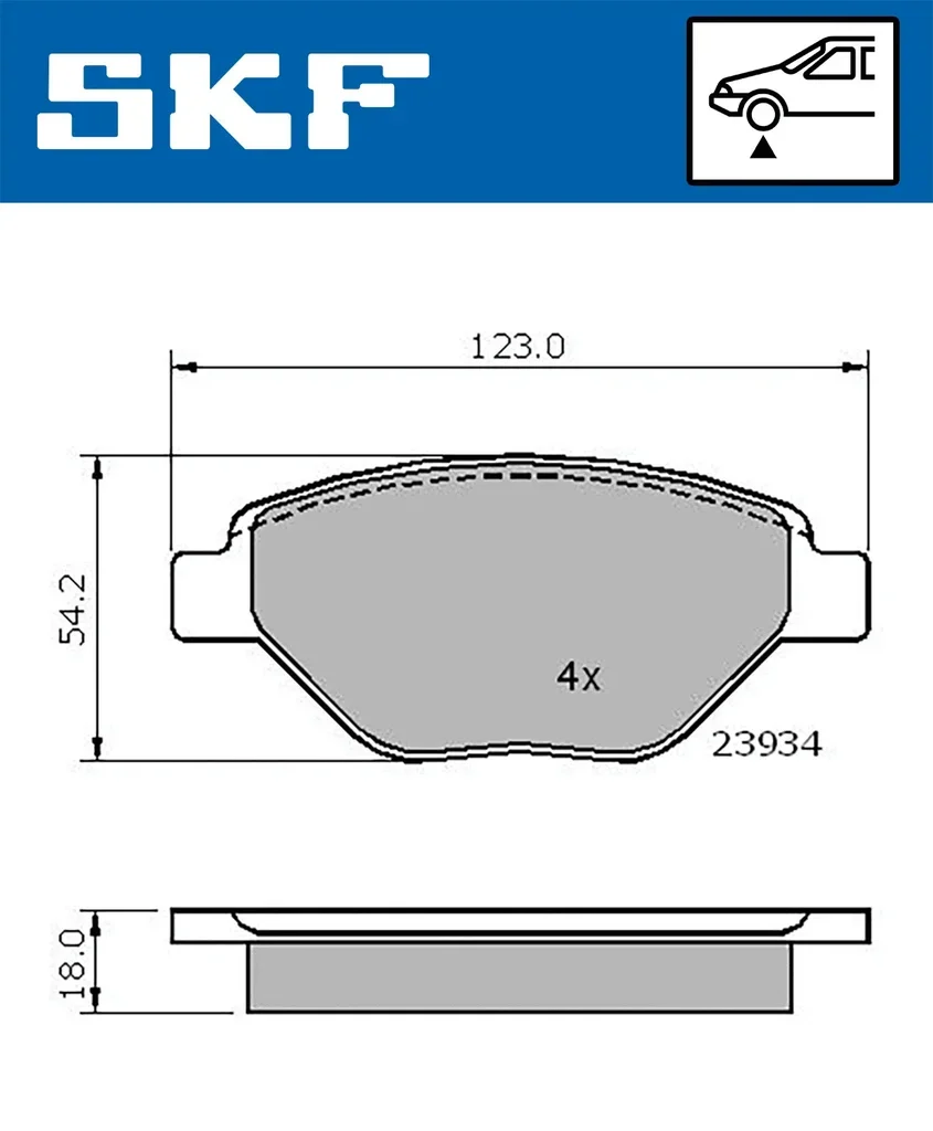 VKBP 80608 SKF Комплект тормозных колодок, дисковый тормоз (фото 1)