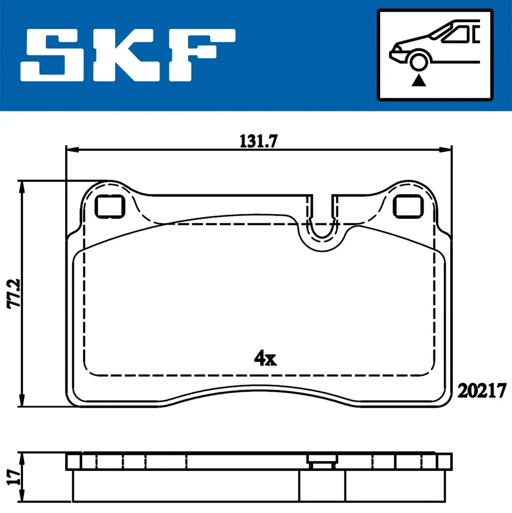 VKBP 80609 SKF Комплект тормозных колодок, дисковый тормоз (фото 1)