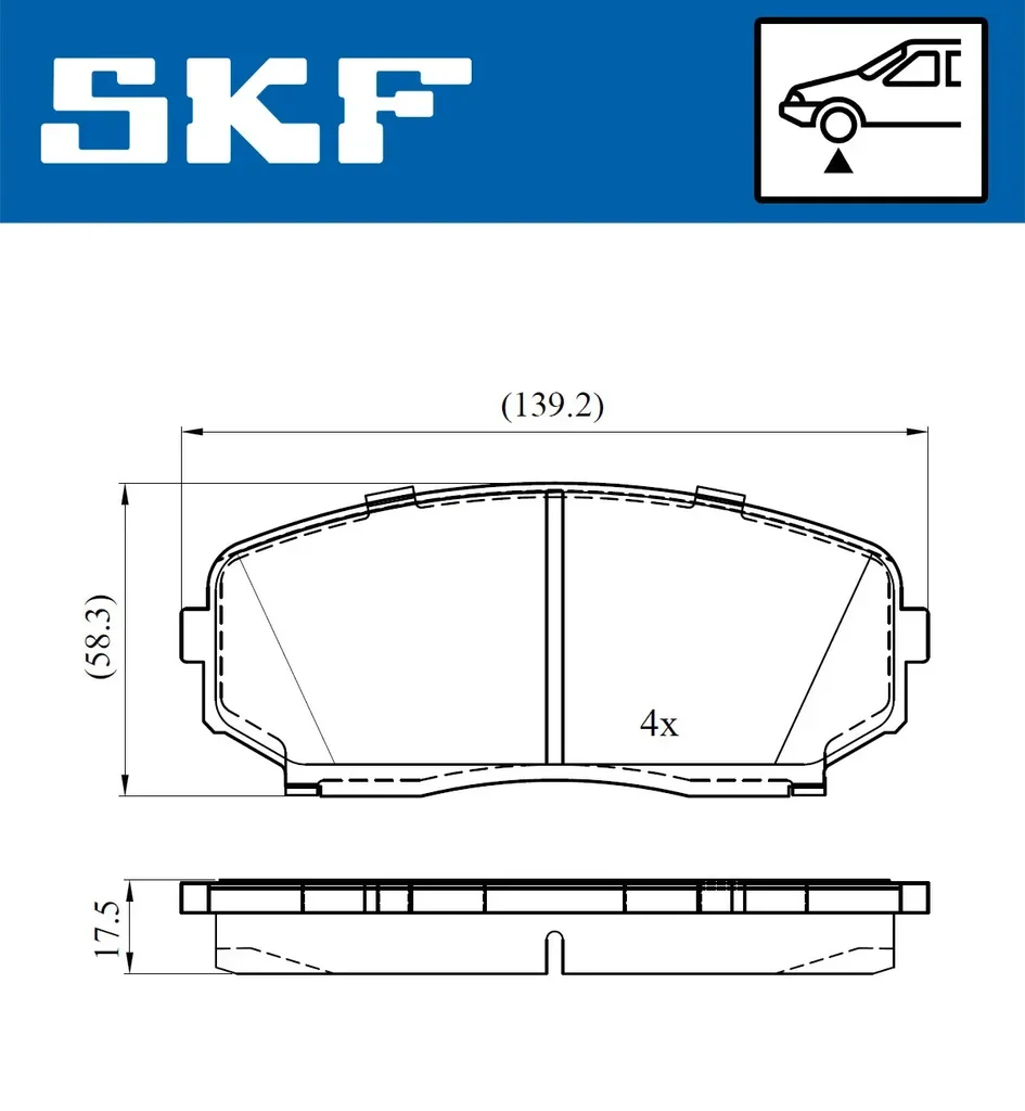 VKBP 80612 A SKF Комплект тормозных колодок, дисковый тормоз (фото 1)