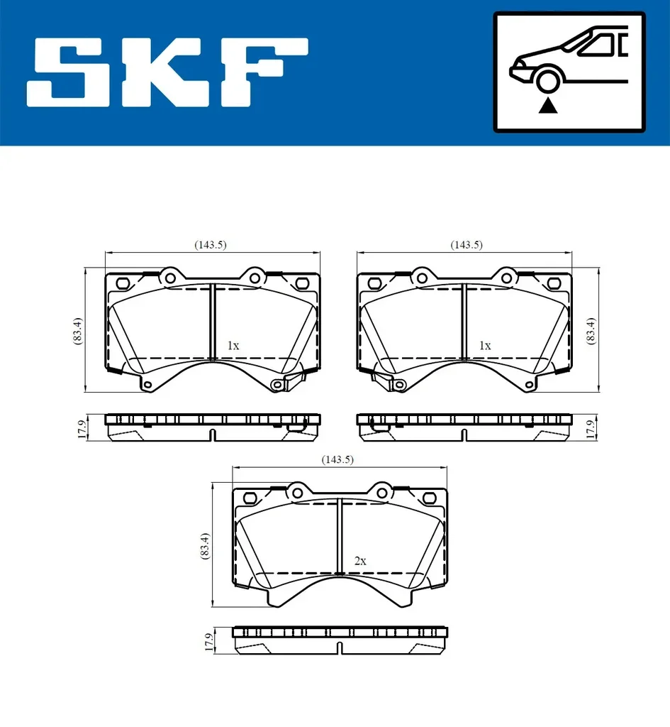 VKBP 80635 A SKF Комплект тормозных колодок, дисковый тормоз (фото 1)