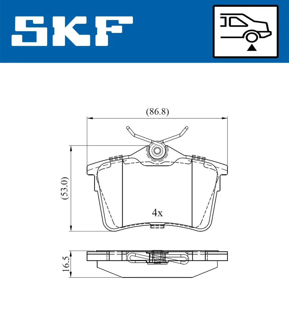 VKBP 90036 SKF Комплект тормозных колодок, дисковый тормоз (фото 1)