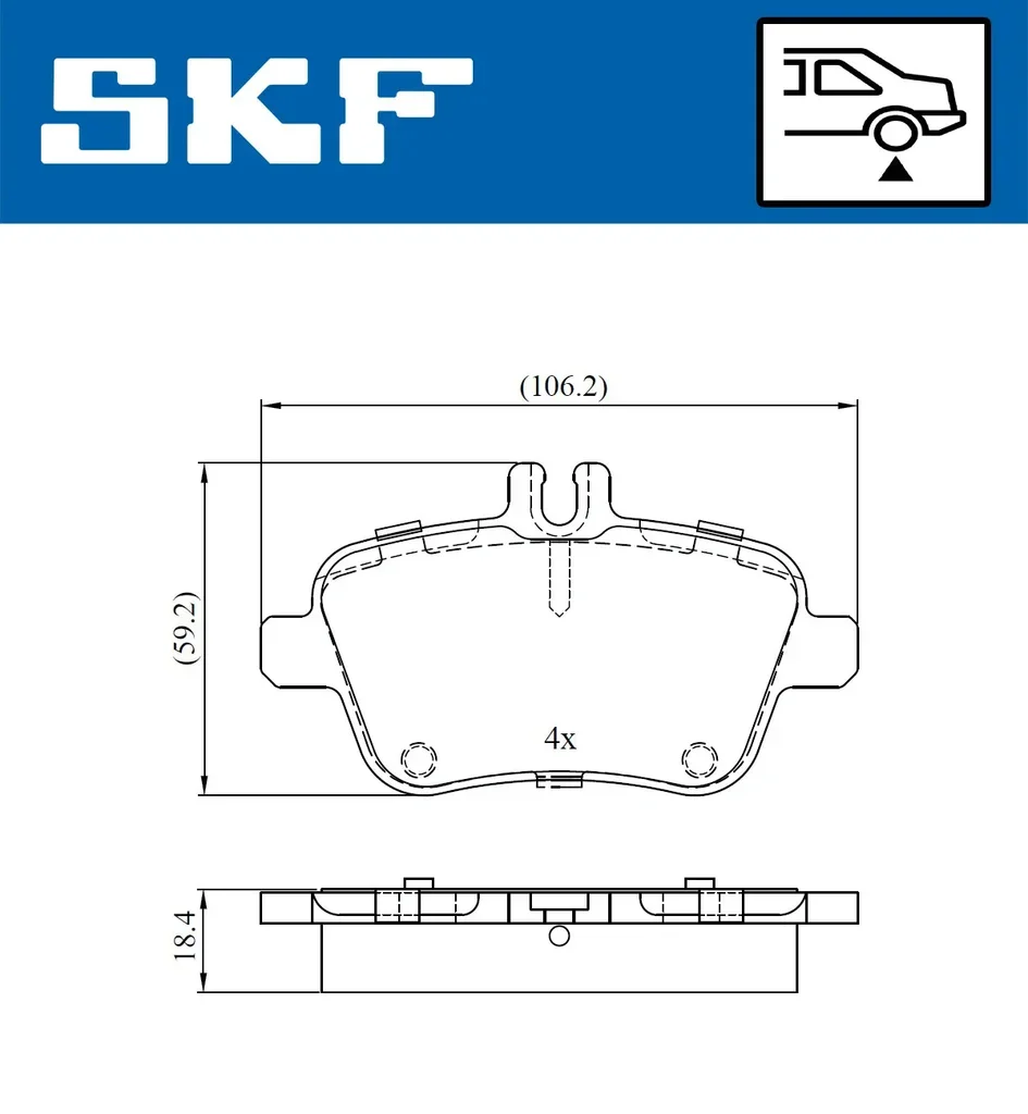 VKBP 90056 SKF Комплект тормозных колодок, дисковый тормоз (фото 1)