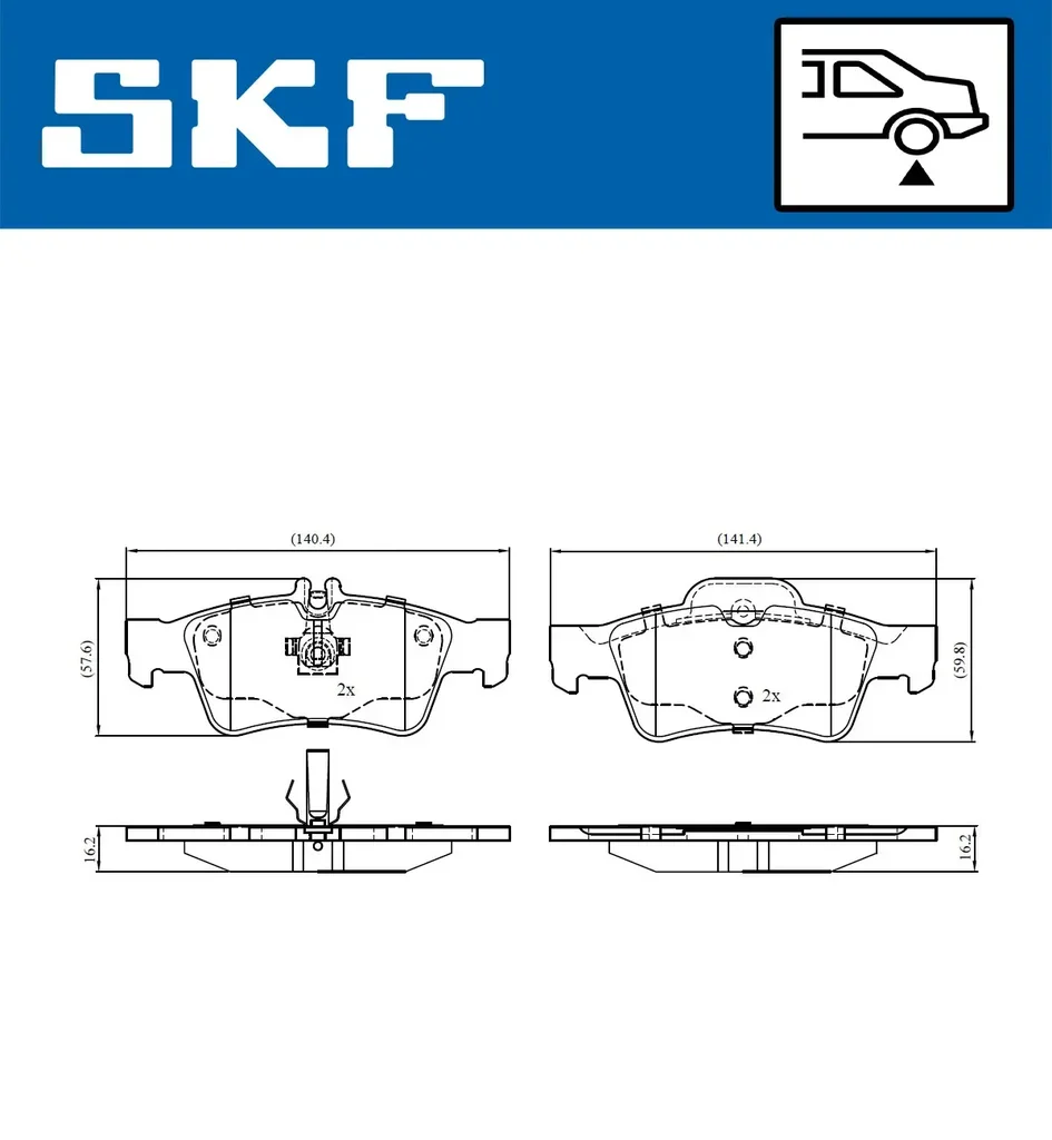 VKBP 90065 SKF Комплект тормозных колодок, дисковый тормоз (фото 1)