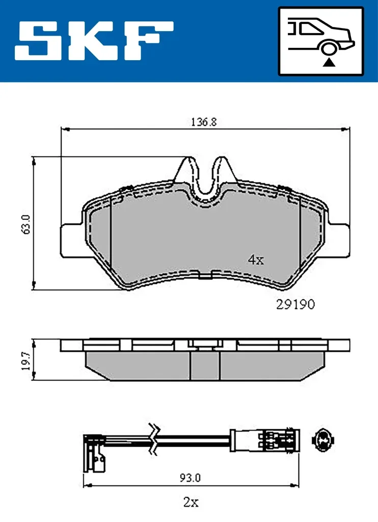 VKBP 90071 E SKF Комплект тормозных колодок, дисковый тормоз (фото 1)