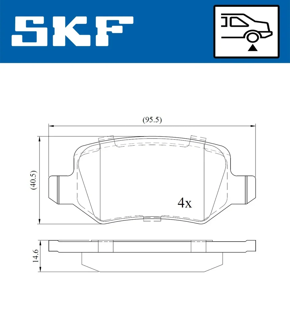 VKBP 90074 SKF Комплект тормозных колодок, дисковый тормоз (фото 1)