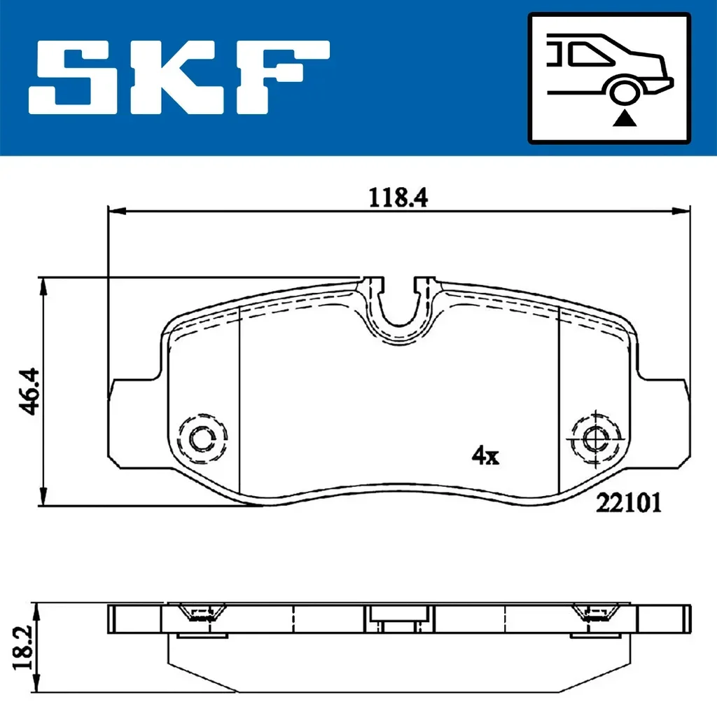 VKBP 90080 SKF Комплект тормозных колодок, дисковый тормоз (фото 1)
