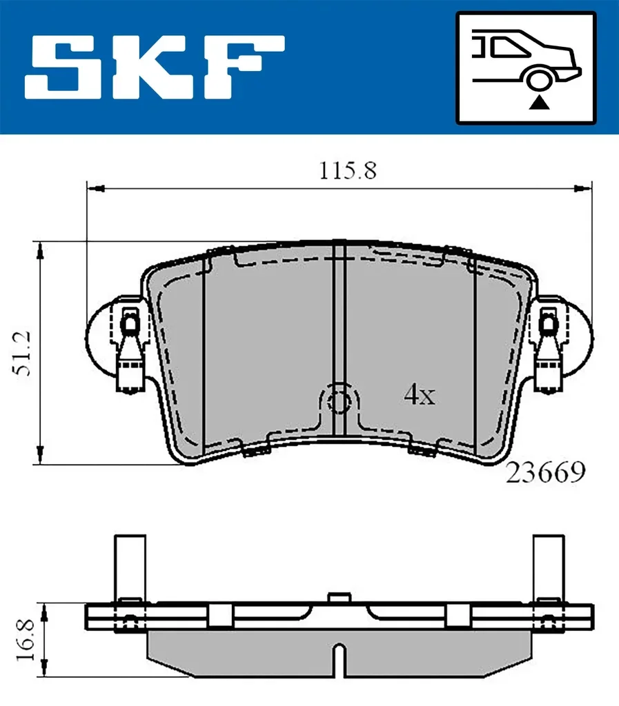 VKBP 90097 SKF Комплект тормозных колодок, дисковый тормоз (фото 1)