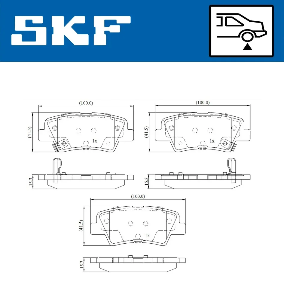 VKBP 90100 A SKF Комплект тормозных колодок, дисковый тормоз (фото 1)