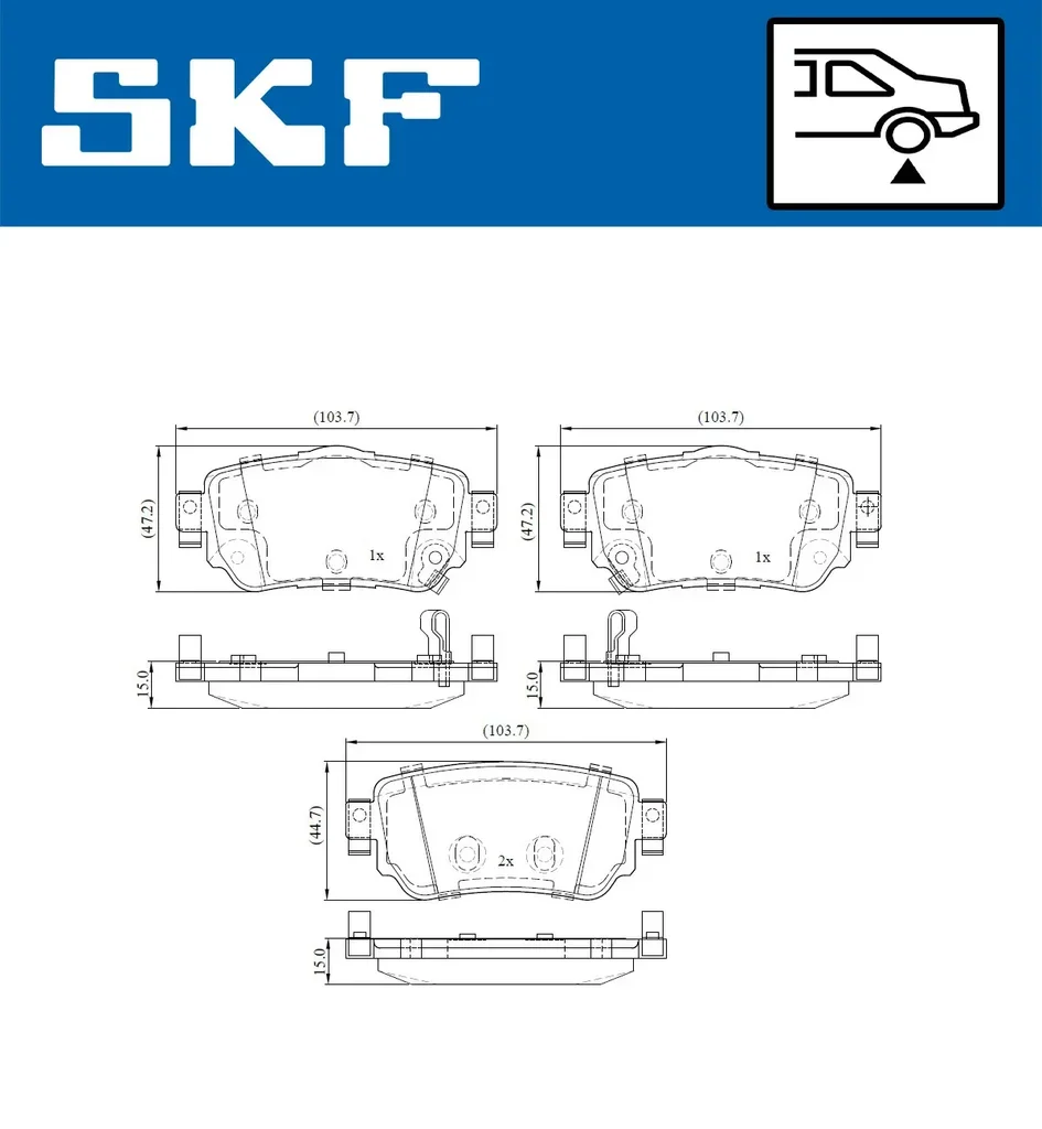 VKBP 90109 A SKF Комплект тормозных колодок, дисковый тормоз (фото 1)