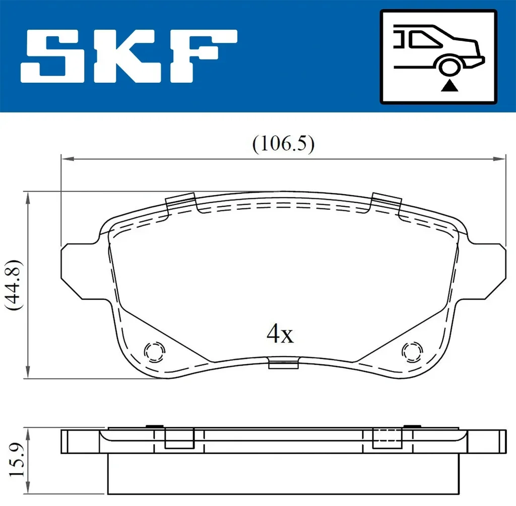 VKBP 90134 SKF Комплект тормозных колодок, дисковый тормоз (фото 1)