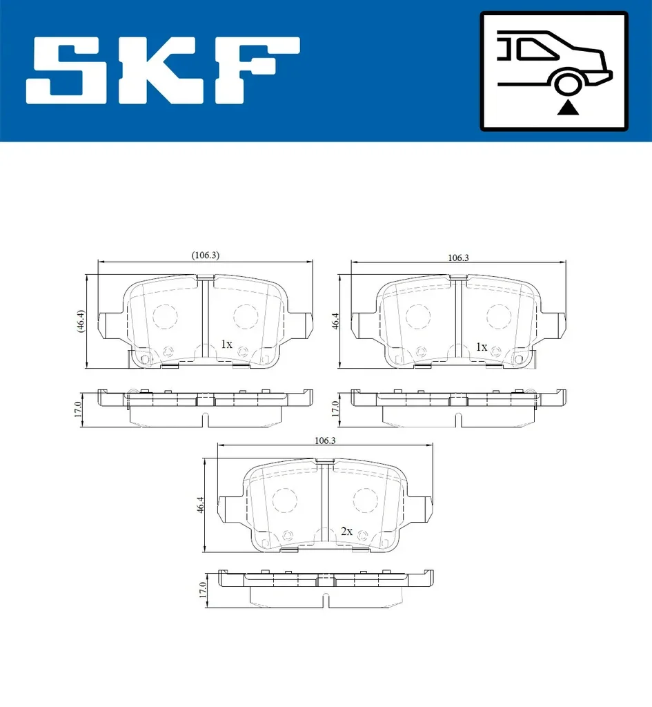 VKBP 90156 A SKF Комплект тормозных колодок, дисковый тормоз (фото 1)