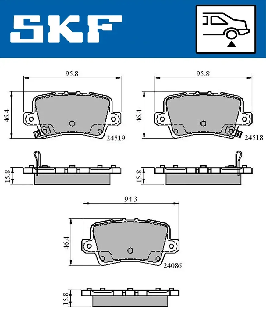 VKBP 90187 A SKF Комплект тормозных колодок, дисковый тормоз (фото 1)