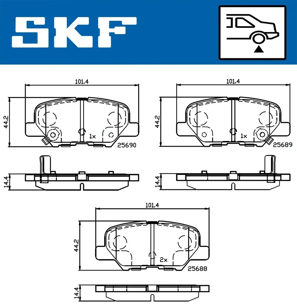 VKBP 90253 A SKF Комплект тормозных колодок, дисковый тормоз (фото 1)