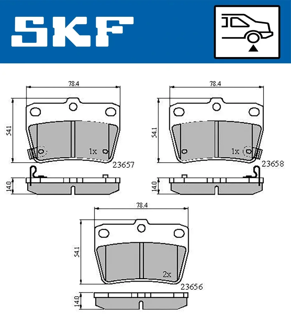 VKBP 90288 A SKF Комплект тормозных колодок, дисковый тормоз (фото 1)