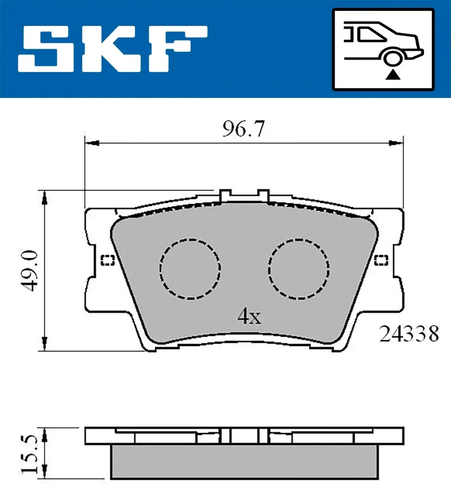 VKBP 90307 SKF Комплект тормозных колодок, дисковый тормоз (фото 1)