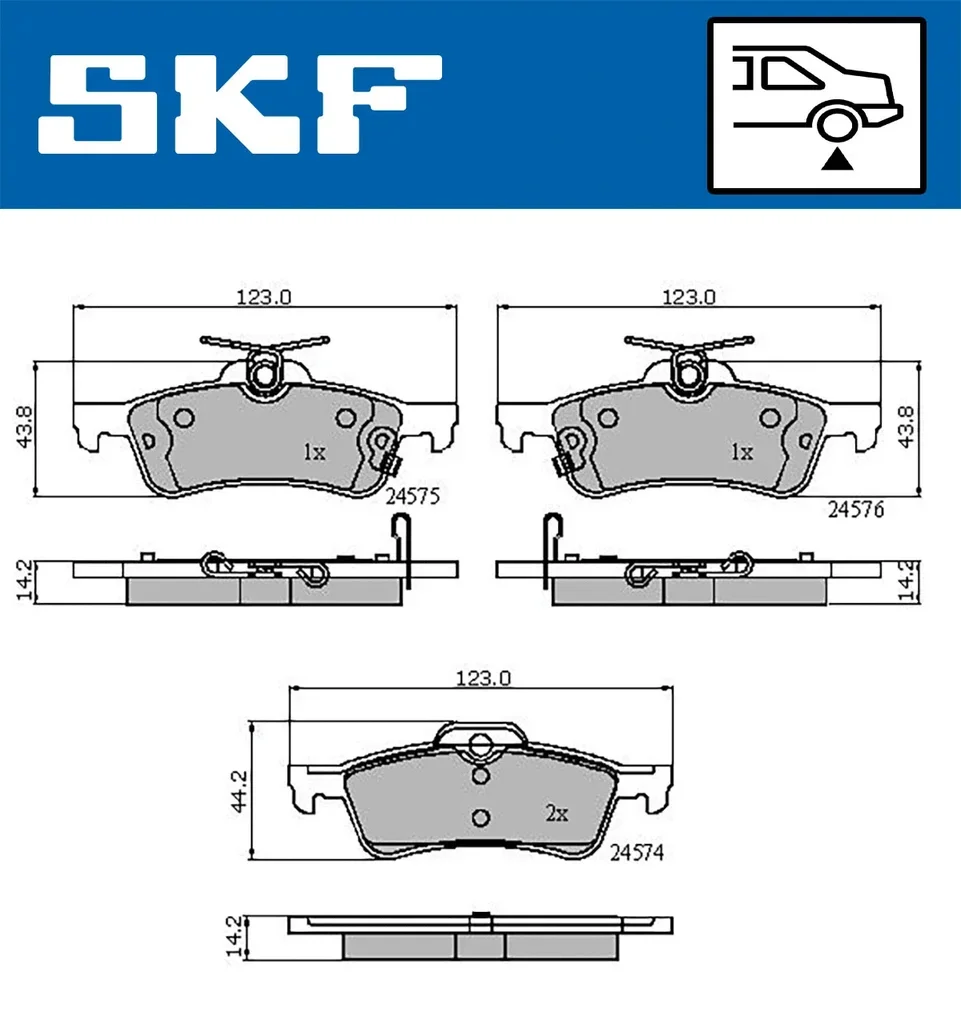 VKBP 90401 A SKF Комплект тормозных колодок, дисковый тормоз (фото 1)