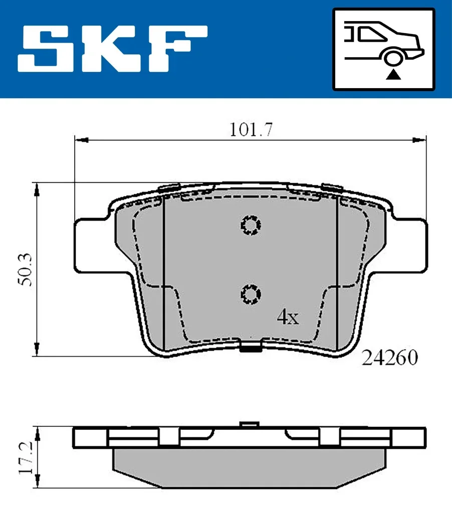 VKBP 90407 SKF Комплект тормозных колодок, дисковый тормоз (фото 1)