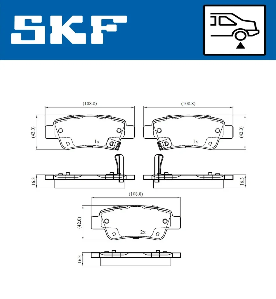 VKBP 90439 A SKF Комплект тормозных колодок, дисковый тормоз (фото 1)