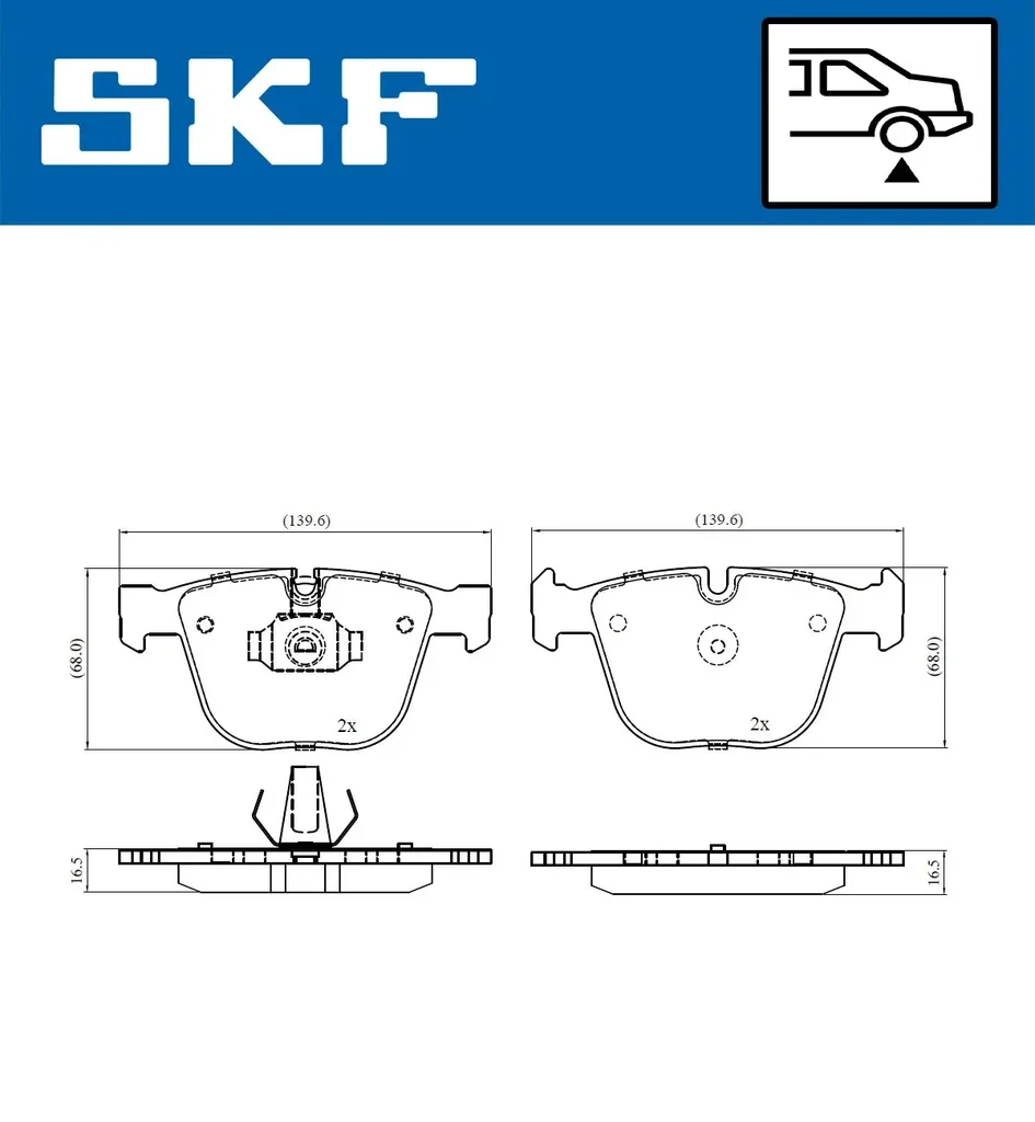 VKBP 90471 SKF Комплект тормозных колодок, дисковый тормоз (фото 1)