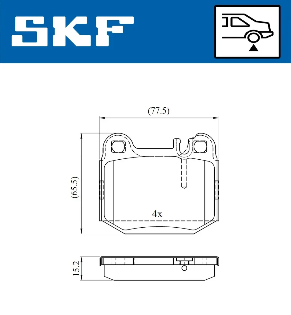 VKBP 90482 SKF Комплект тормозных колодок, дисковый тормоз (фото 1)