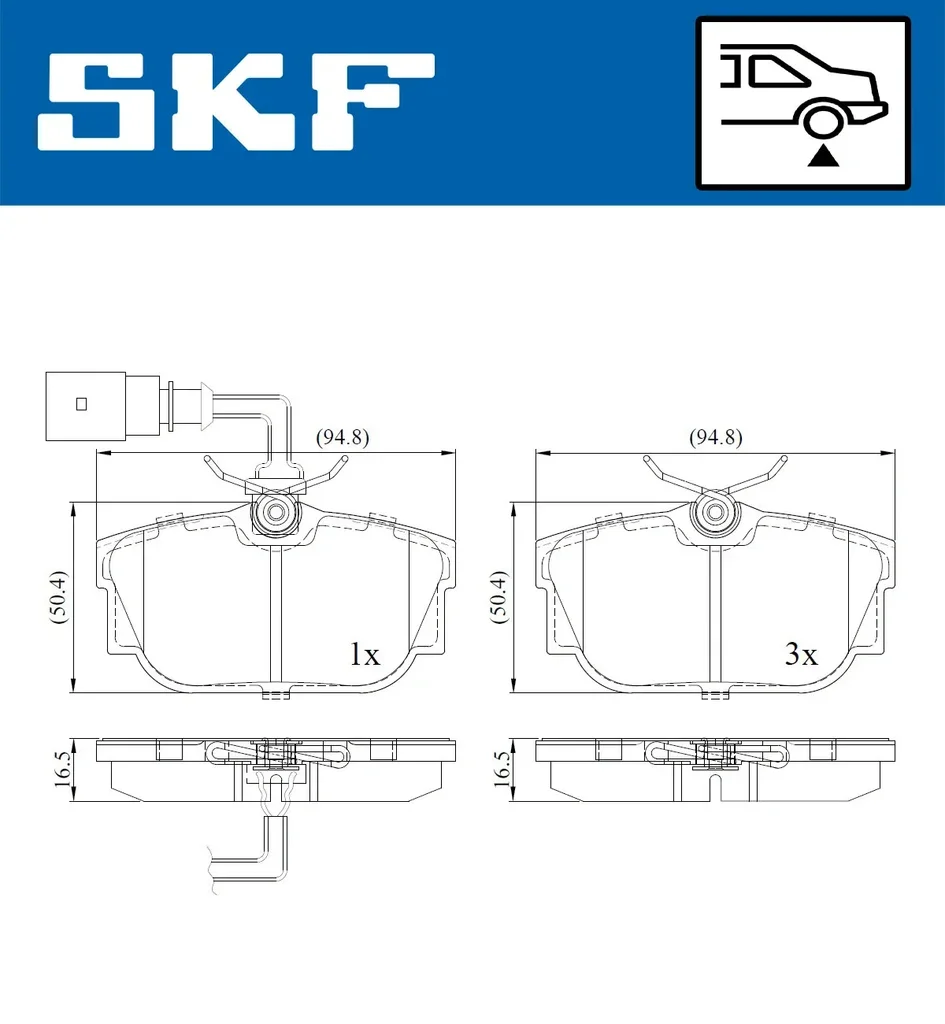 VKBP 90493 E SKF Комплект тормозных колодок, дисковый тормоз (фото 1)