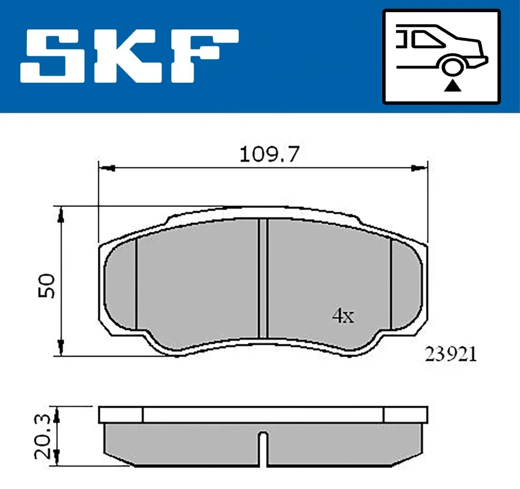 VKBP 90510 SKF Комплект тормозных колодок, дисковый тормоз (фото 1)