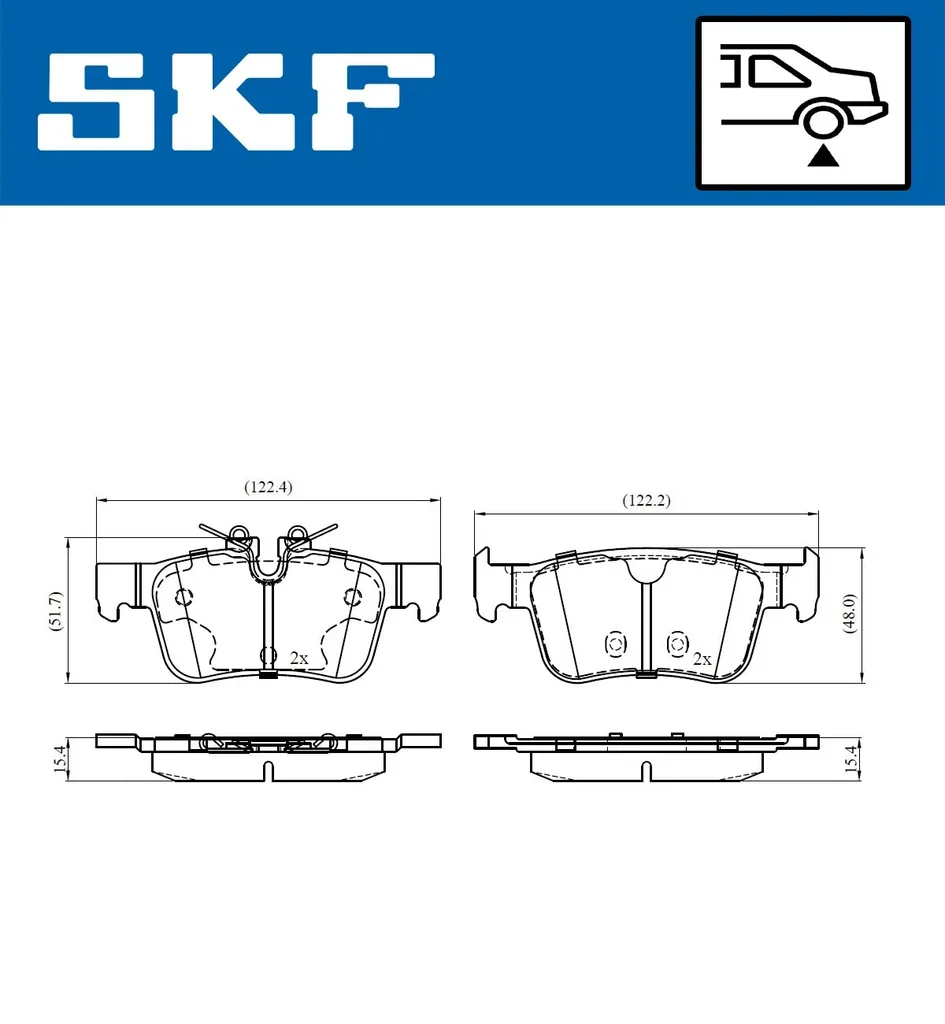 VKBP 90544 SKF Комплект тормозных колодок, дисковый тормоз (фото 1)