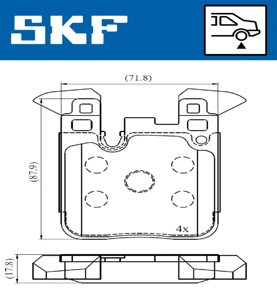 VKBP 90554 SKF Комплект тормозных колодок, дисковый тормоз (фото 1)