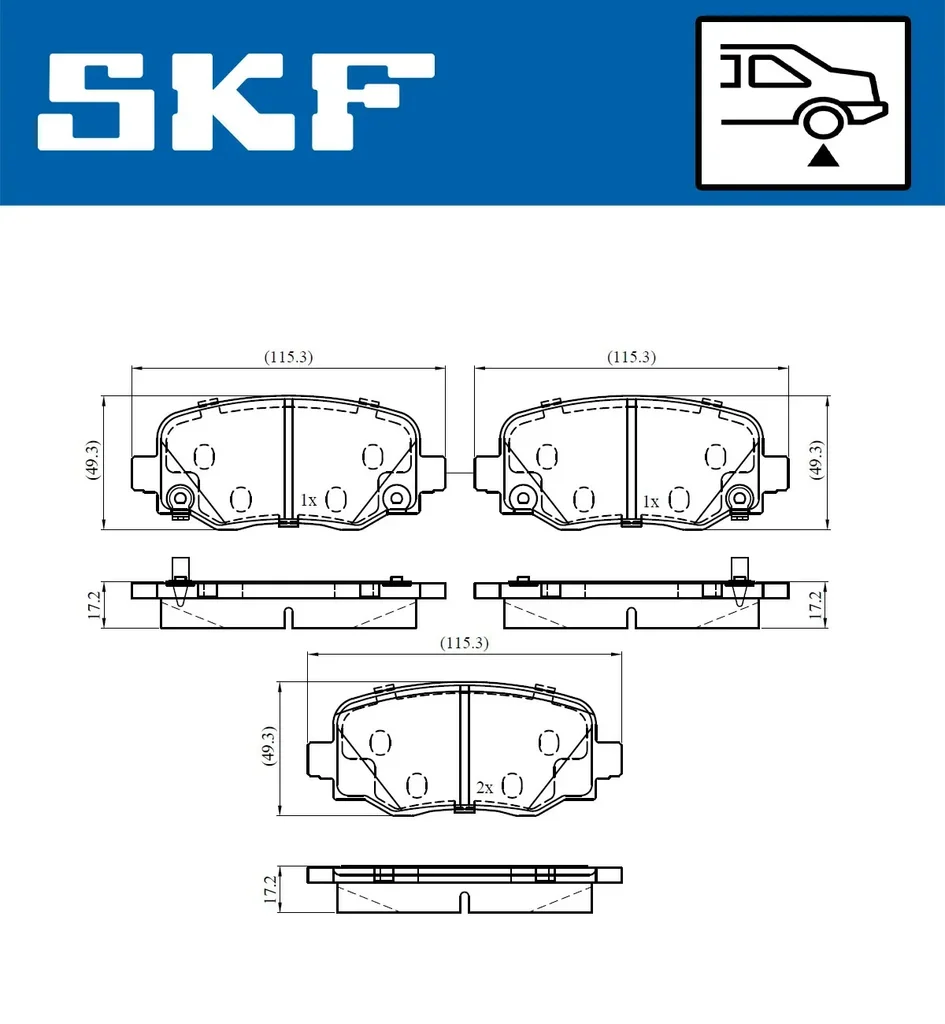 VKBP 90569 A SKF Комплект тормозных колодок, дисковый тормоз (фото 1)