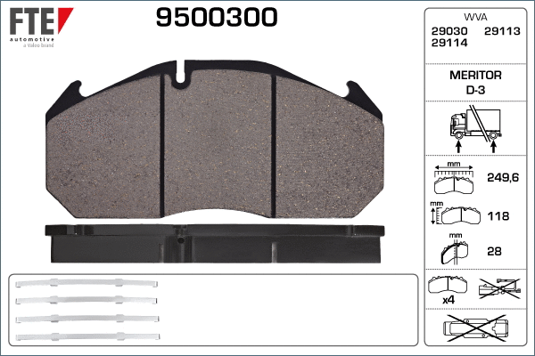 9500300 FTE Комплект тормозных колодок, дисковый тормоз (фото 1)
