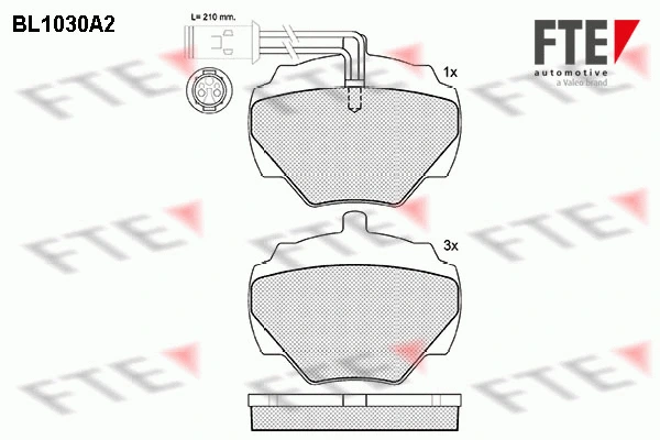 BL1030A2 FTE Комплект тормозных колодок, дисковый тормоз (фото 1)