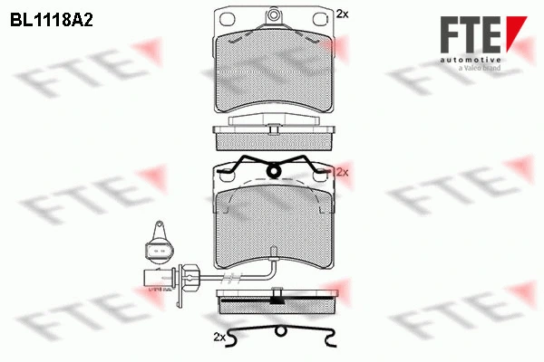 BL1118A2 FTE Комплект тормозных колодок, дисковый тормоз (фото 1)