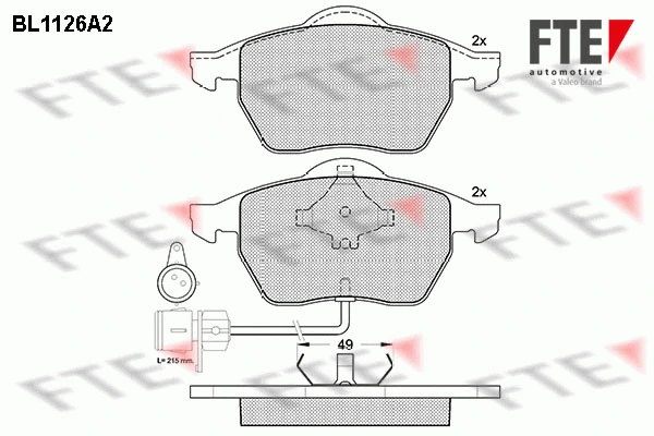 BL1126A2 FTE Комплект тормозных колодок, дисковый тормоз (фото 1)