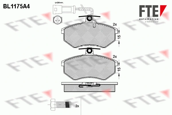 BL1175A4 FTE Комплект тормозных колодок, дисковый тормоз (фото 1)
