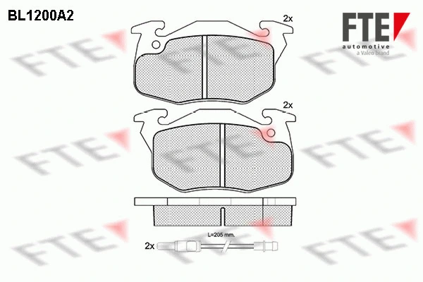 BL1200A2 FTE Комплект тормозных колодок, дисковый тормоз (фото 1)