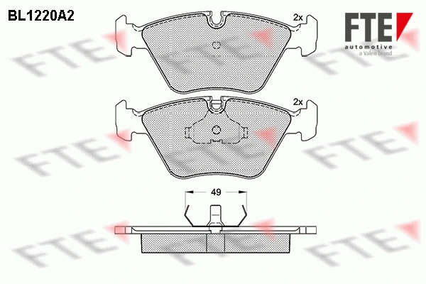 BL1220A2 FTE Комплект тормозных колодок, дисковый тормоз (фото 1)