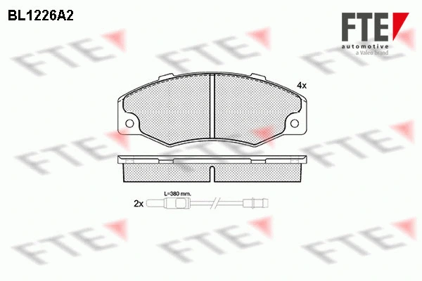 BL1226A2 FTE Комплект тормозных колодок, дисковый тормоз (фото 1)